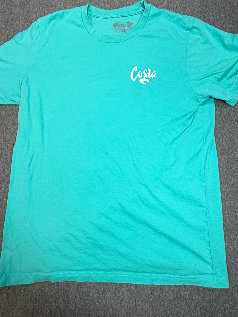 Costa Del Mar Men's Turquoise Short Sleeve Crew Tee Large Graphic T Shirt